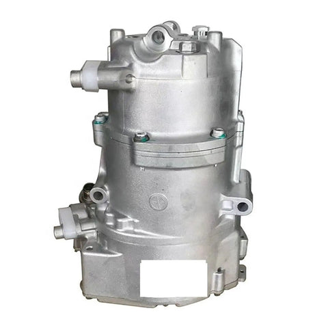 Ride Ready Car Ac Electric Hybrid Compressor Compatible With Mercedes Benz S Class W221 S400 Cooling System Replacement Part A0032305311 side view showing aluminum alloy build and mounting points.