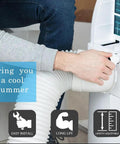 Portable Air Conditioner Exhaust Hose With 5.9 Inch Diameter And 90 Inch Length, Anti Clockwise Thread, Plug And Play Easy Install