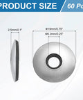 60 Piece Heavy Duty Sealing Washers 1/4 Inch By 3/4 Inch showing dimensions and materials for sealing gaskets.