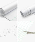 Matte White Peel And Stick Wallpaper Easy To Install Self Adhesive Removable Vinyl Film Waterproof For Walls Counters Cabinets And Furniture DIY Friendly With Grid Backing