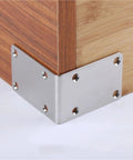 50 Pieces Steel L Shaped Right Angle Brackets Furniture Repair Plates Corner Braces on wood corner
