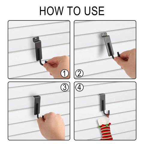 Heavy Duty Slatwall Hooks Built Like A Tank With Slick Scratch Resistant Coating Smooth Polished J Shaped Tips Hella Durable For High Traffic Retail Shops Hardware Stores And Trade Shows To Display Your Stash Daily installation guide showing steps to use slatwall hooks.