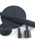 Heavy Duty Jumbo Bearing Bushing Seal Driver Tool Set All Steel 19 Piece With Large 2 3/4 Inch To 6 Inch Discs shown with handle