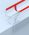 Top Shelf Clear Self Adhesive Wall Corner Protectors Keep Door Frames Cabinets And Baseboards Looking Crisp While Battling Daily Nicks Perfect Diy Project Pick 31 5 By 1 18 Inch with red tape backing on white surface.