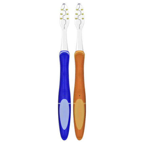 Next Level Battery Powered Electric Toothbrush With Durable Medium Bristles Eliminates Plaque And Keeps Your Brightest Smile On The Road Two Compact Handles.