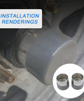 1.98 Inch Stainless Steel Wheel Bearing Protectors With Silicone Dust Cap, 2 Pack Installed on Trailer Hub