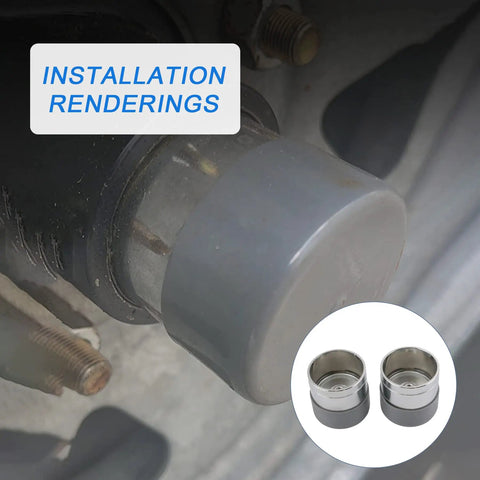 1.98 Inch Stainless Steel Wheel Bearing Protectors With Silicone Dust Cap, 2 Pack Installed on Trailer Hub