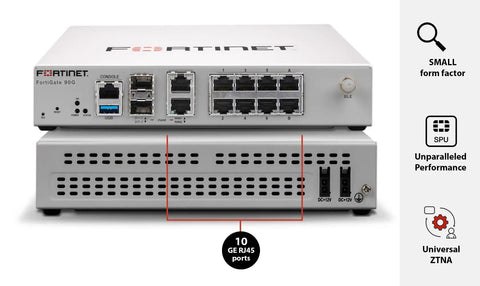 Straight Up Top Tier Enterprise Network Security Appliance With Five Year Premium Coverage Featuring SaaS App Guardrails And Intelligent Data Theft Prevention For Bulletproof Cyber Defense That Keeps Your Business Locked Down Tight, showing rear panel with 10 GE RJ45 ports.