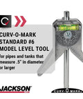 Jackson Safety Curv-O-Mark Standard 6 pipe marker tool with 4 in Y-type head and bubble level for pipes 0.5 in and larger