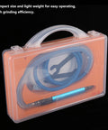 Built Tough Pneumatic Grinding Pen And 35000 Rpm Air Die Grinder in a clear case with hose and tool, ready for use.