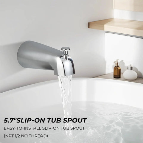 Slick 8 Inch Square Rainfall Shower Faucet Set With Tub Spout In Polished Chrome Finish Modern Wall Mount Bathroom Kit Featuring Smooth Water Flow And Easy Install For That Killer Bathroom Glow Up