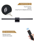 Cordless Black Rechargeable Wall Sconce With Remote 8000Mah Battery Operated Plug Free Lamp touch and remote control features
