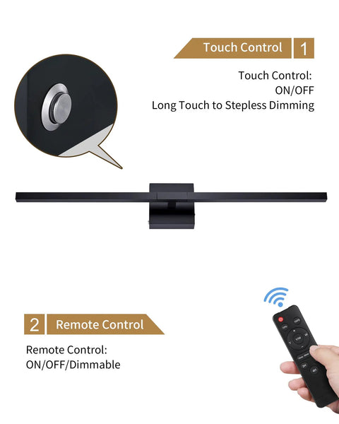 Cordless Black Rechargeable Wall Sconce With Remote 8000Mah Battery Operated Plug Free Lamp touch and remote control features