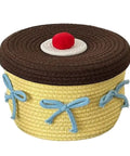 Legit Handwoven Cotton Storage Basket With Snug Dustproof Lid Solid Home Hub Organizer Perfect For Bedroom Clothes And Living Room Gear Nifty Space Saving Set Up You Will Score, round design with colorful lid.