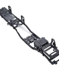 Axial RC Chassis Frame Upgrade Kit For 1 By 10 6x6 Rock Crawler, Carbon Fiber And Metal Construction, side angled view