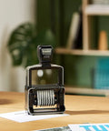 Heavy Duty Eight Band Self Inking Number Stamp With Slick Stainless Steel Dials And Killer Bold Black Ink for batch coding and pricing