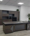 Top Shelf Large Adjustable Standing Computer Desk Engineered To Handle Your Daily Home Office Hustle And Executive Workspace Setup With Rustic Industrial Polish in modern office.