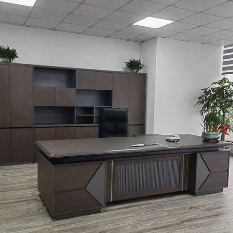 Top Shelf Large Adjustable Standing Computer Desk Engineered To Handle Your Daily Home Office Hustle And Executive Workspace Setup With Rustic Industrial Polish in modern office.