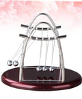 Newton's Cradle Pendulum Dynamics Learning Kit For Hands On Education And Large Desk Decor with five steel balls