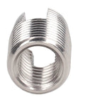 20Pcs Slotted Self Tapping Threaded Inserts Kit M16 By One Point Five 22mm Stainless Steel Helicoil Style Thread Repair For Cars And Trucks No Pre Tap Required High Tensile Strength Durable Fix, close-up of slotted insert