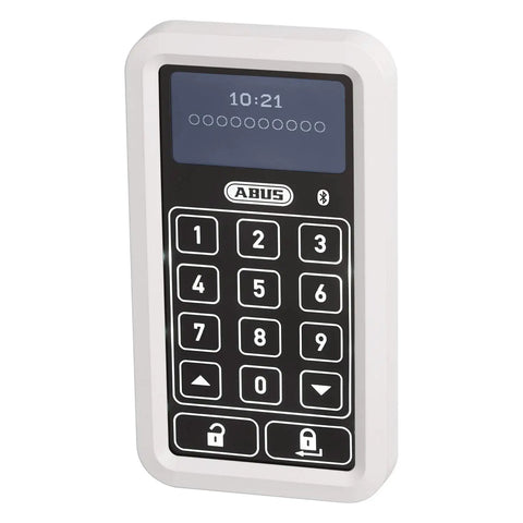 No Drama Smooth Wireless Bluetooth Keypad With Sleek Touch Display For Straight Up Secure Code Entry And Easy Wall Mount Setup In Crisp White Finish, close-up view