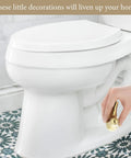 2 Pack Ceramic Gold Bird Toilet Bolt Caps Universal Fit Replacement Toilet Screw Covers Decorative Bird Caps for Bolts No Cutting or Tools Needed Durable Ceramic for Easy Install