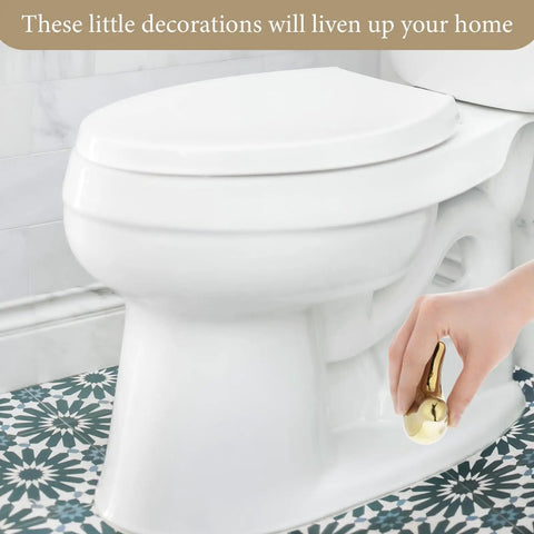 2 Pack Ceramic Gold Bird Toilet Bolt Caps Universal Fit Replacement Toilet Screw Covers Decorative Bird Caps for Bolts No Cutting or Tools Needed Durable Ceramic for Easy Install