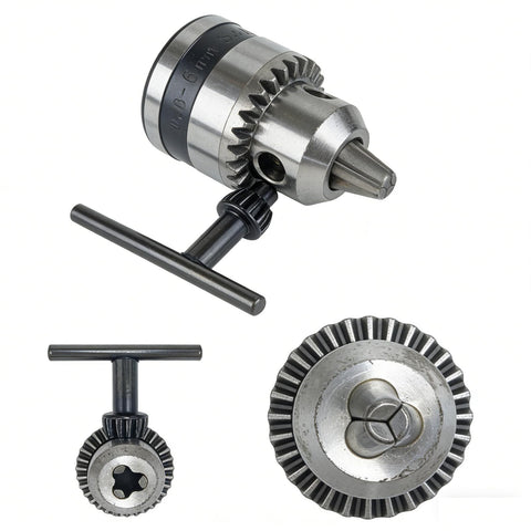 Mini Drill Chuck 0.6 To 6 Mm With M12 Thread, Carbon Steel Collet Chuck for lathe and drilling, keyed design with secure grip.