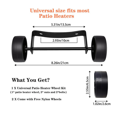 Universal Patio Heater Wheel Kit Replacement Parts For Outdoor Propane Heaters Fits Round Base And Pyramid Heaters Plug And Play Easy Install Wheels For Smooth Mobility