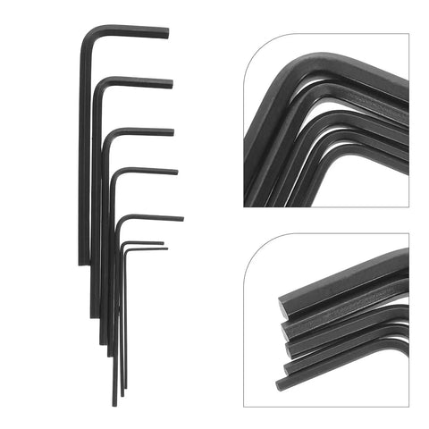 Cool 7pcs Mini Metric Hex Key Set 0.7mm To 3.0mm, Sturdy L Shaped Small Metal Wrench Kit For Furniture Build And DIY Repairs That Rock. Black steel hex keys set