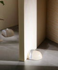 Heavy Duty Acrylic Door Stopper 4 Pack No Drill Sticky Wall Bumpers smooth clear bumpers protecting wall corner in home setting.