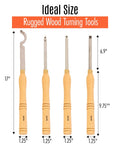 Pro Grade Carbide Wood Turning Tools For Lathe, 9 Piece Set Including Rougher, Finishers, Detailer, Replacement Blades, Beech Handles