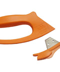Totally Rock Solid Bi Directional Safety Knife With Slick Retractable Blade And Ergonomic Handle for vinyl cutting, featuring an orange ergonomic design.