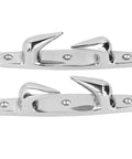 Two Pack 316 Stainless Steel Mooring Cleats 4.69 Inch Left Right Design For Boats Yachts And Marine Anchoring Durable Corrosion Resistant