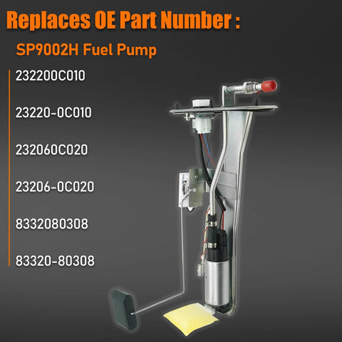 Toyota Tacoma Fuel Pump Assembly With Sending Unit SP9002H For 1995 Through 2000 2.4L 2.7L 3.4L V6 4WD Fits SR5 DLX