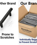 Comparison of scratched cabinet handle and 15 Pack Black Cabinet Handles 5 Inch Stainless Steel Drawer Pulls With Precise Hole Spacing