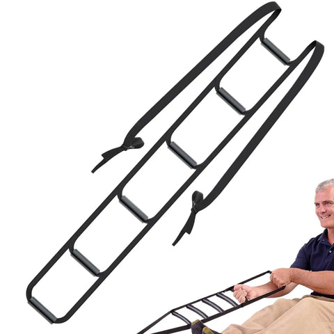 Adjustable Bedside Sit Up Aid With Rail Assist And Straps Senior Bed Safety Ladder in use on a bed, showing stability and ease of installation.