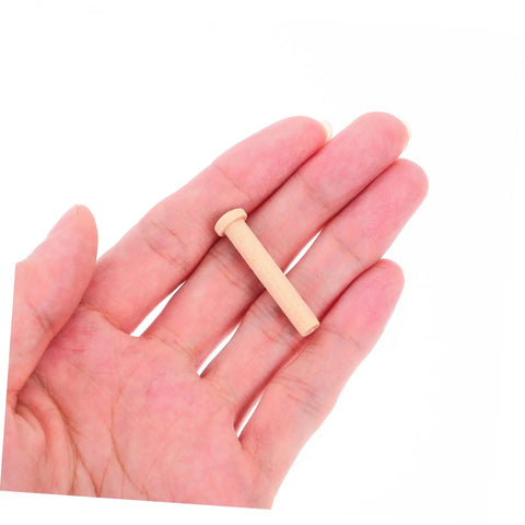Miniature Wooden T Shaped Pin Nails Set For Crafts And Woodworking 20 Pcs Great For Fine Detail Work Like Train Wheel Models Solid Wood Pins