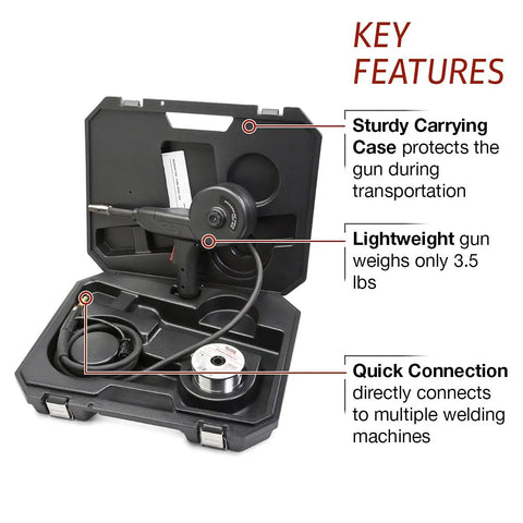 Pro Grade Spool Gun For Aluminum Mig Welding With 10 Ft Cable And 8 Pin Connector Ergonomically Shaped Handle For Snappy Feed Performance So You Can Crush Bead Work Without Clunky Adapters Or Messy Wiring For Quick Setup Anytime On The Job