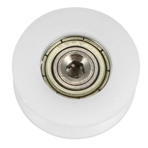 Bearing Roller With Threaded Rod Kit For Sliding Doors 22x8mm Nylon Wheel M6 Thread U Groove Track Guide White Pack Of 4 Quiet Smooth Sliding DIY Accessory, white nylon wheel
