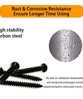 DIY Wood Screws Set M3 M4 M5 With Drywall Anchors Kit, carbon steel screws showing corrosion resistance and stability