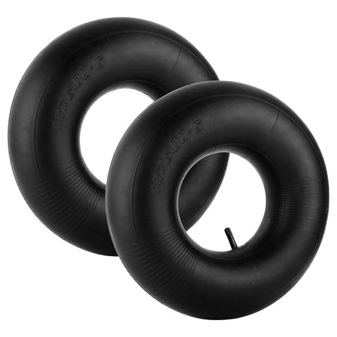 Heavy Duty 15x6.00-6 Inner Tubes Two Pack With Straight Valve Stem For Lawn Mowers Snow Blowers Riding Mowers ATVs Golf Carts