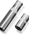 Two-Piece Quarter Inch Drive 8mm Deep And Shallow Socket Set, 6-Point CR-V Metric, Heavy Duty Mirror Chrome Finish