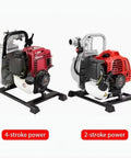 Heavy Duty Gasoline Mini Water Pump With High Lift Design And One Inch Port For No Fuss Yard Irrigation And Bulletproof Water Moving 2 4 Stroke Engine Compatible Models Anywhere showing 4-stroke and 2-stroke engine types.