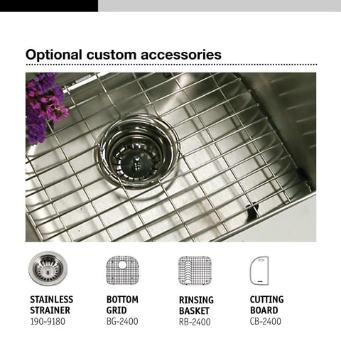 Stainless Steel Undermount Kitchen Sink 24 Inch D Bowl With 18 Gauge T304 Construction Rugged Workhorse Durable Rust Resistant