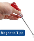 Heavy Duty Magnetic Torx Screwdriver Set With Ergonomic Handles Includes Six Star Bits T10 T15 T20 T25 T27 T30 forged from chrome vanadium steel in hand.