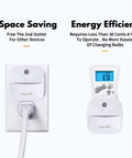 LED Night Light Plug In Wall With Smart Dusk To Dawn Sensor Auto On Auto Off Kid Friendly Bedroom Bathroom Stairs White 4 Pack Glare Free Modern Design Energy Efficient Soft Ambient Glow Easy To Install next to digital energy meter