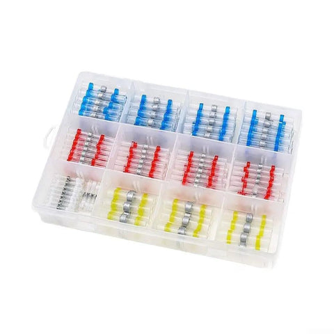Get Awesome 300Pc Heat Shrink Butt Connector Waterproof Solder Seal Terminal Kit With Assorted Sizes And Adhesive Lined Triple Layer Protection For Durable Electrical Repairs That Last, assorted crimp connectors in organizer case