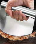 Hamburger Press For Smash Burgers, Stainless Steel Nonstick Smasher Patty Maker in use on flat top griddle