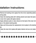 Installation instructions for Driver Side Mirror Glass For Volvo C30 C70 S40 S60 S80 V50 V70 2007 2014 Replacement Flat Glass.